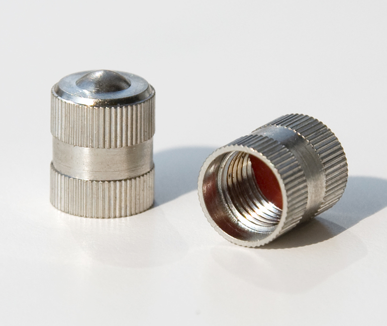 50 Pack Silver Chrome Metal Schrader Valve Caps - With O-Ring Seal